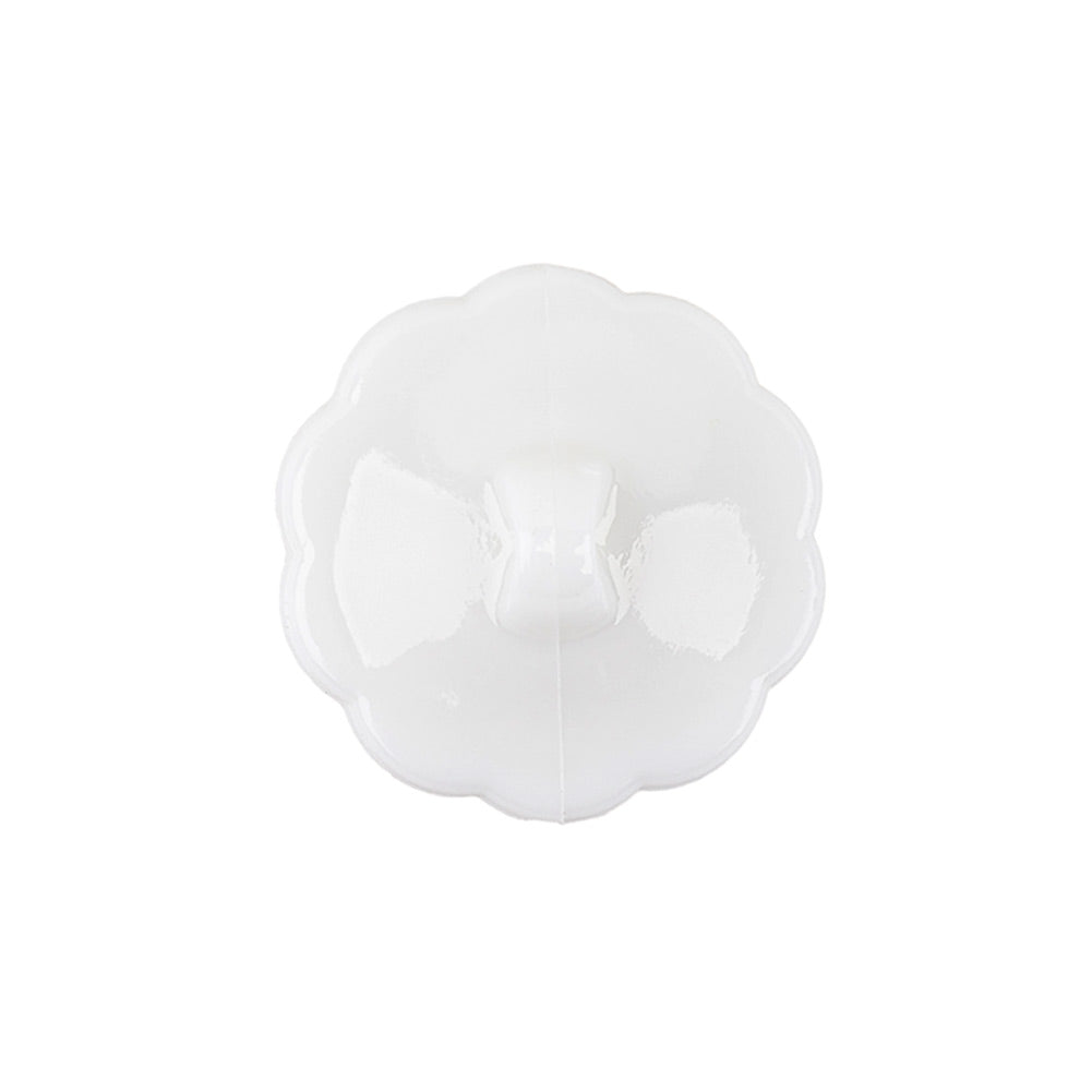 Italian White Decorative Circles Floral Shank Back Button - 36L/23mm