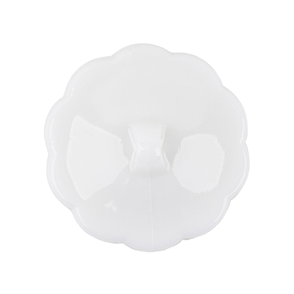 Italian White Decorative Circles Floral Shank Back Button - 44L/28mm