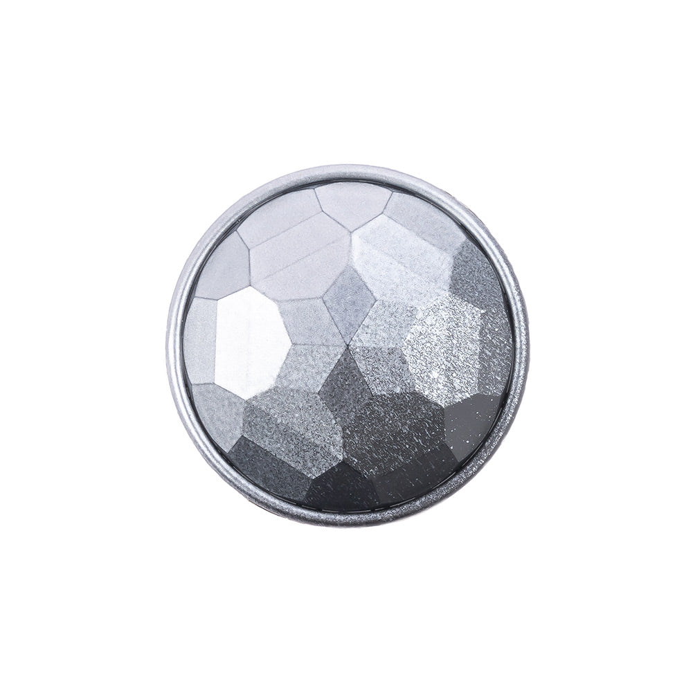 Italian Matte Steel Faceted Metal Look Shank Back Button - 36L/23mm