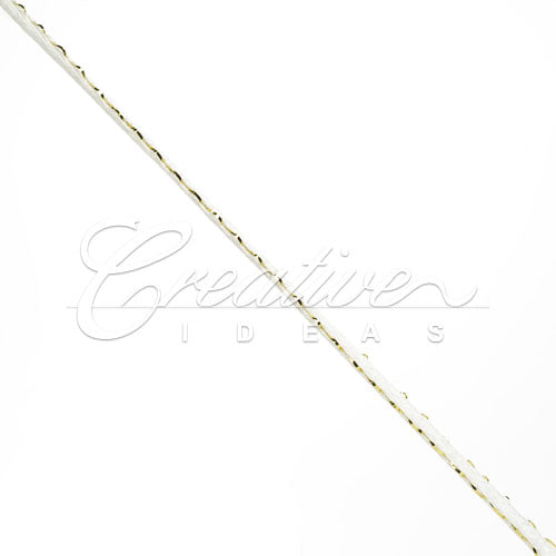 2Mm Rat-Tail (With Metallic Trim) - 200 Yards (White/Gold)
