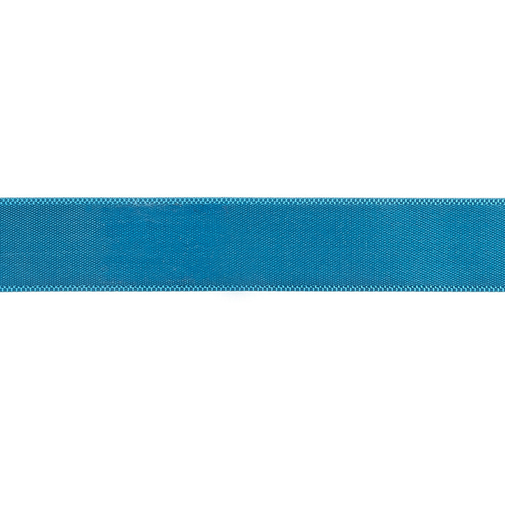 Peacock Blue Single Faced Satin Ribbon - 0.625"