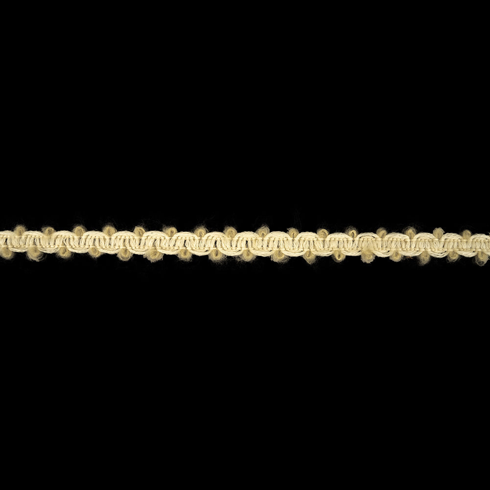 Travertine and Gardenia Fuzzy Braided Wool Blend Trim - 0.5"