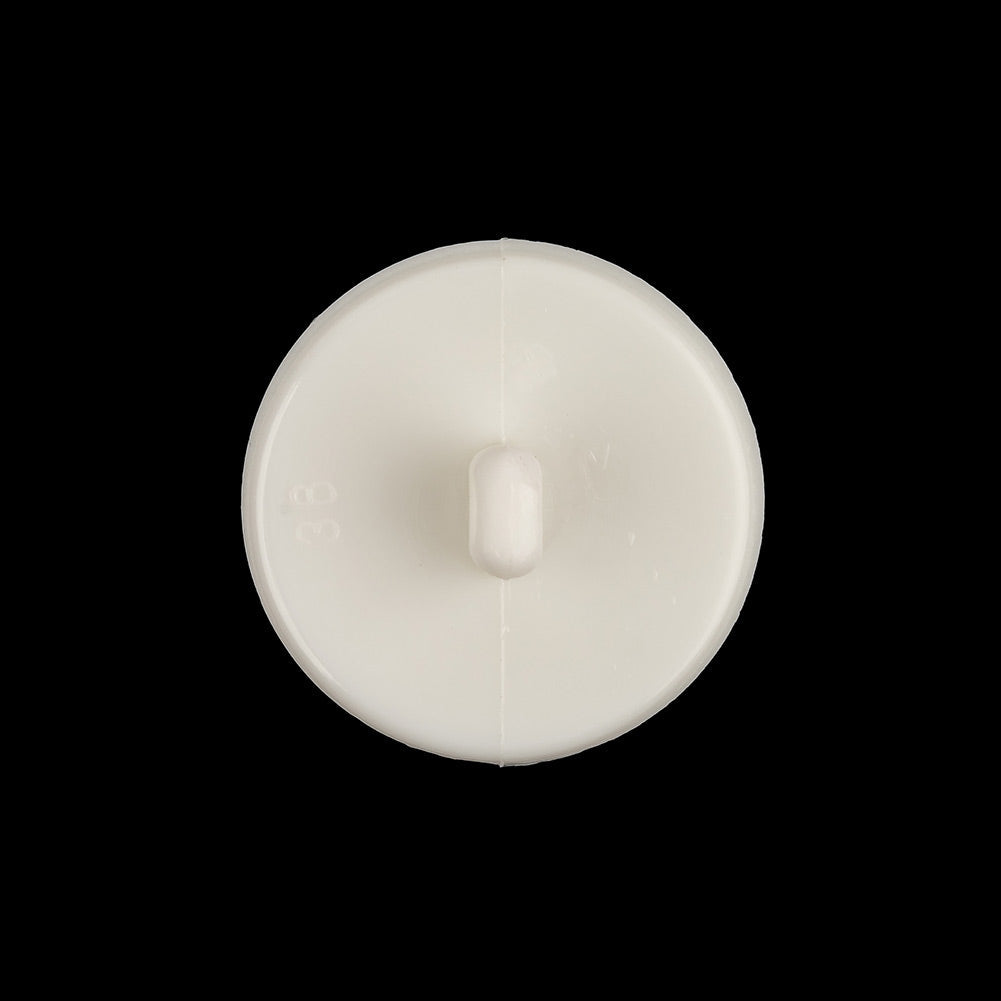 Italian White Faceted Decorative Shank Back Button - 36L/23mm