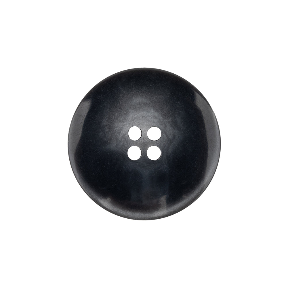 Matte Dove Gray and Shiny Midnight Narrow Rimmed 4-Hole Plastic Button - 36L/23mm