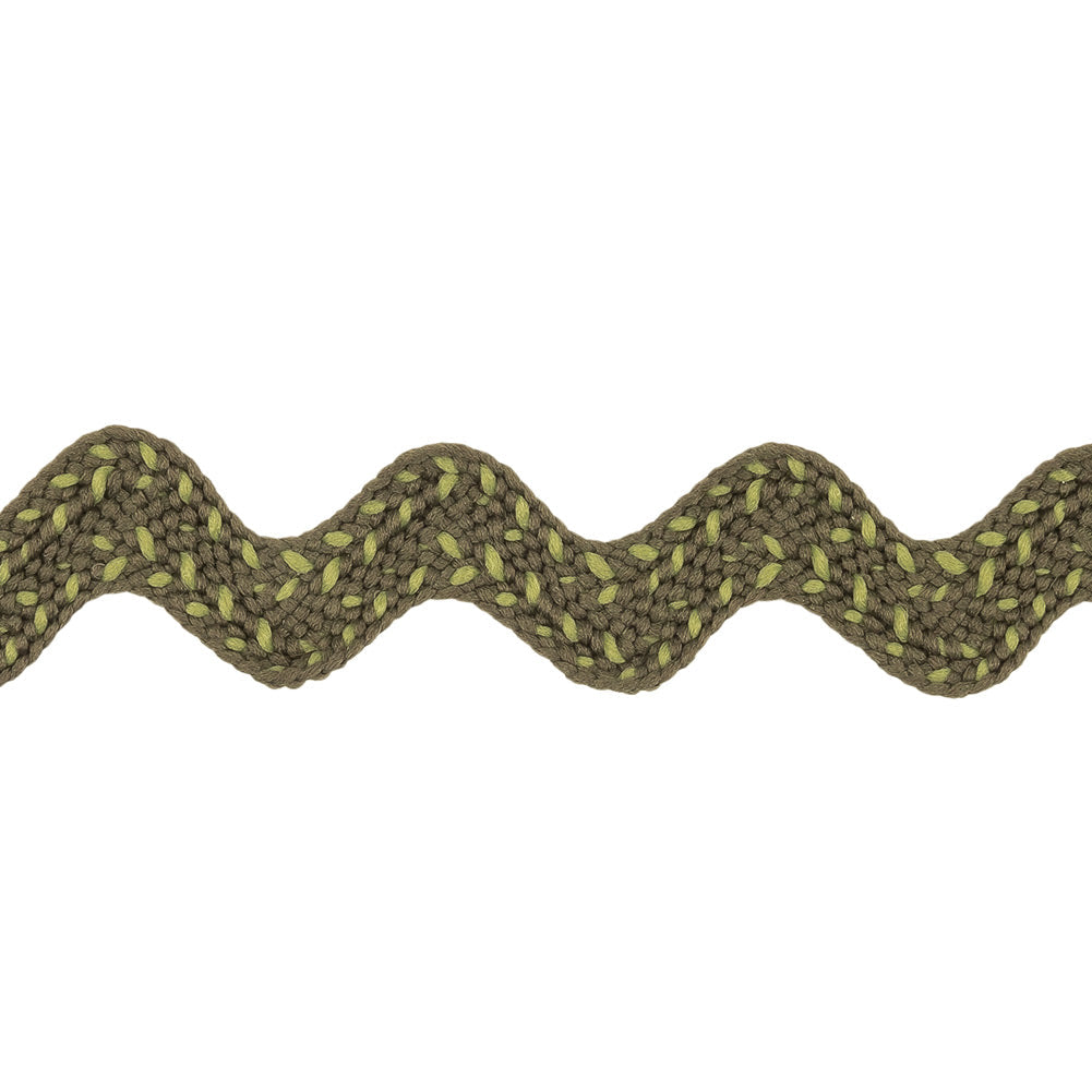 Grayish Green Two-Tone Ric Rac Braid - 0.75"