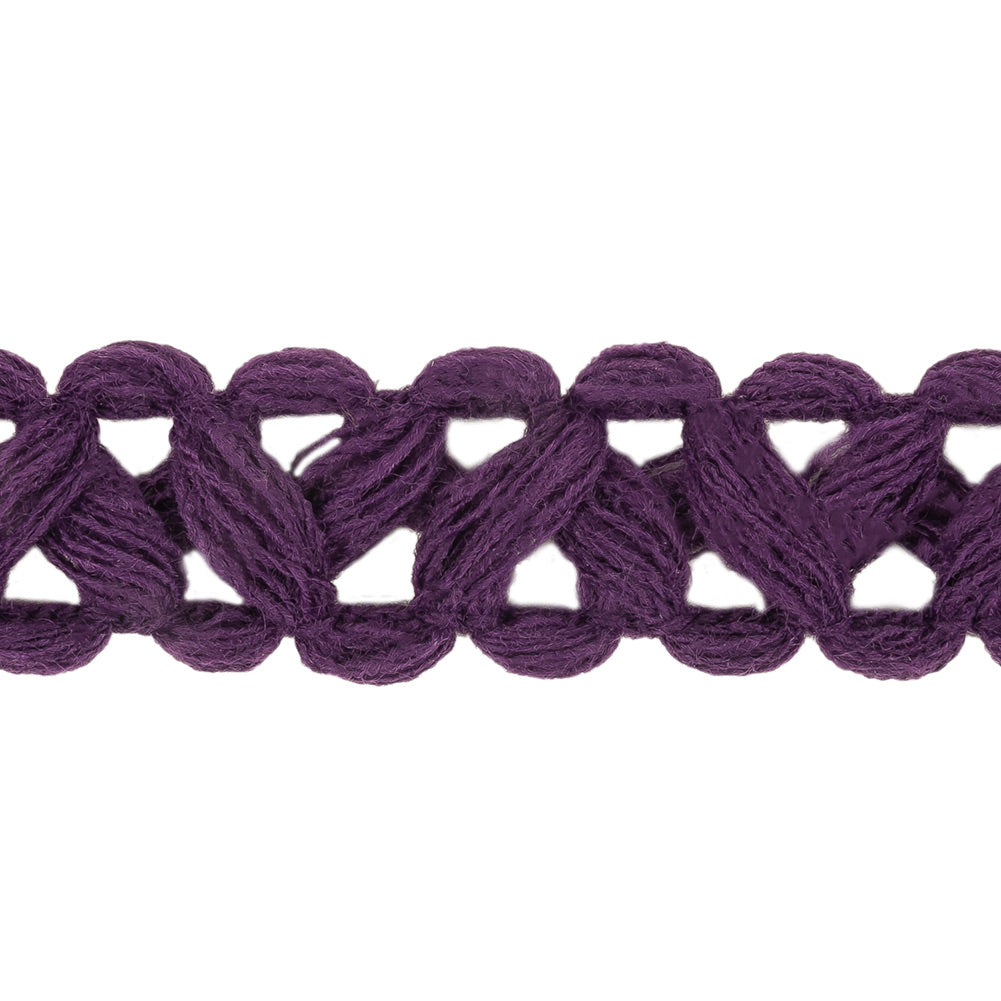 Deep Purple Criss-Cross Braided Trim - 0.75"