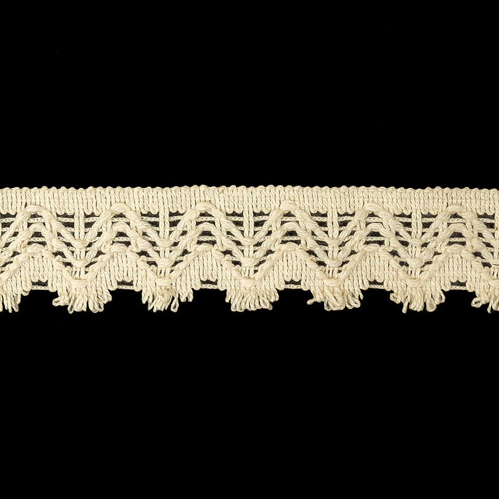 Natural Geometric Crochet Braided Trim - 0.875"