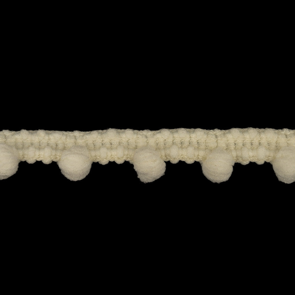 White Asparagus Puffy Bobbles Stretch Trim - 0.375"
