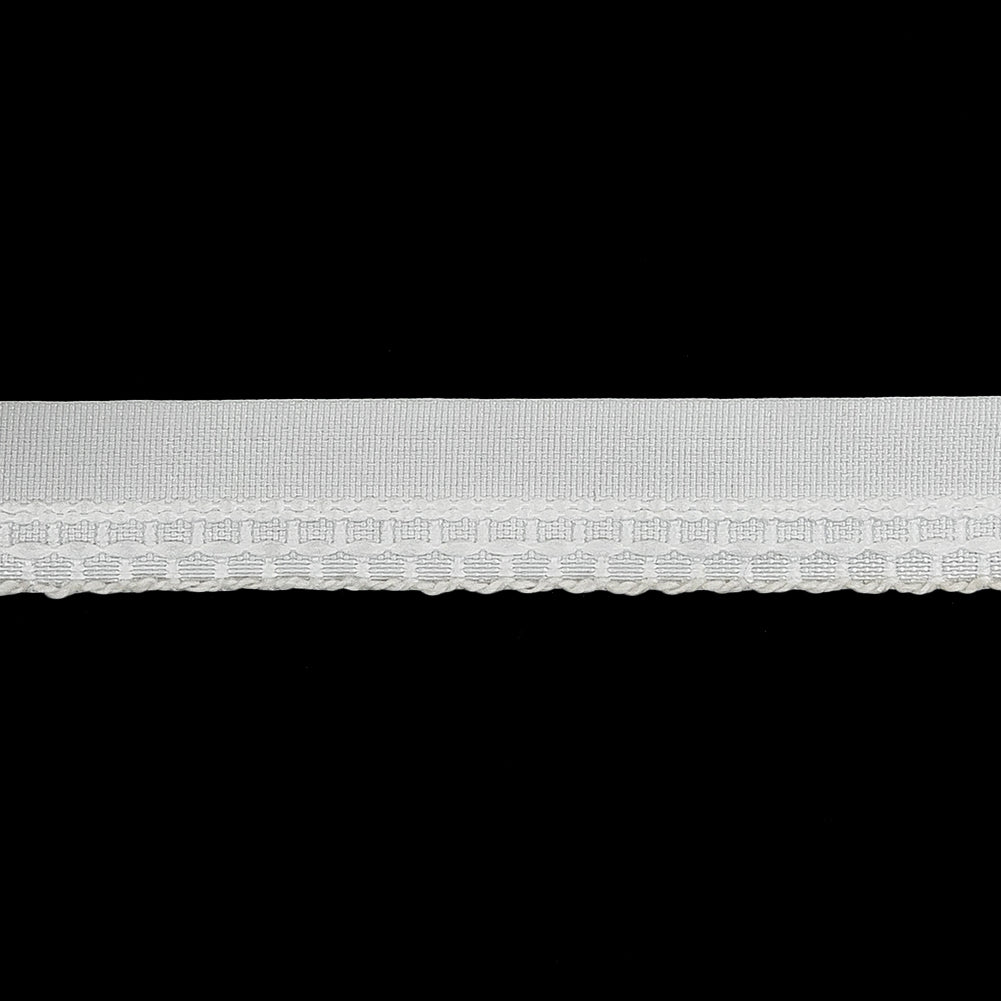 Bright White Scalloped Embroidered Webbing - 0.6875"