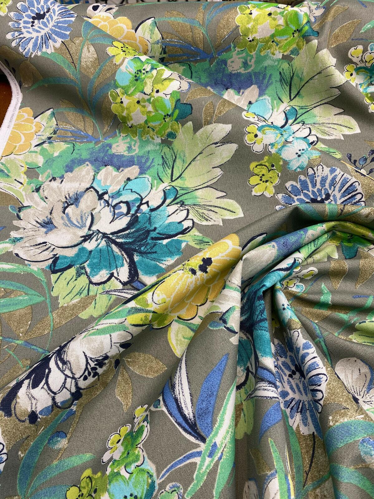 Mill Creek Swavelle Stoneleigh Outdoor Polyester Fabric - Gray Grigio Floral, 54" Width (1 Yard)