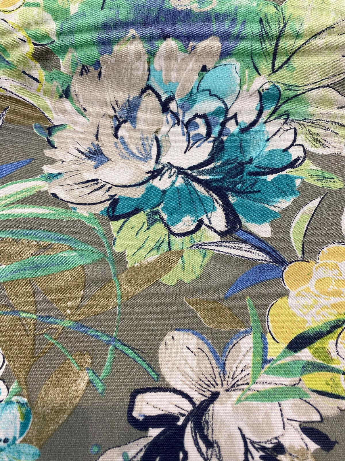 Mill Creek Swavelle Stoneleigh Outdoor Polyester Fabric - Gray Grigio Floral, 54" Width (1 Yard)