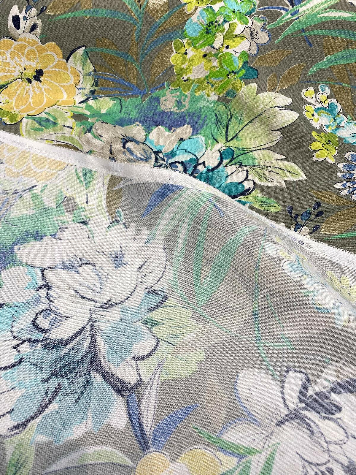Mill Creek Swavelle Stoneleigh Outdoor Polyester Fabric - Gray Grigio Floral, 54" Width (1 Yard)