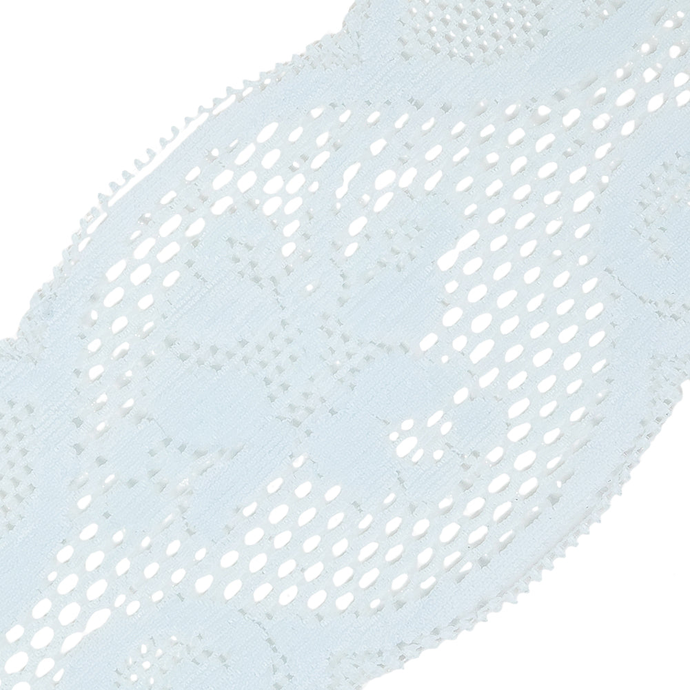 Pale Blue Classical Floral Lace Trim - 3"