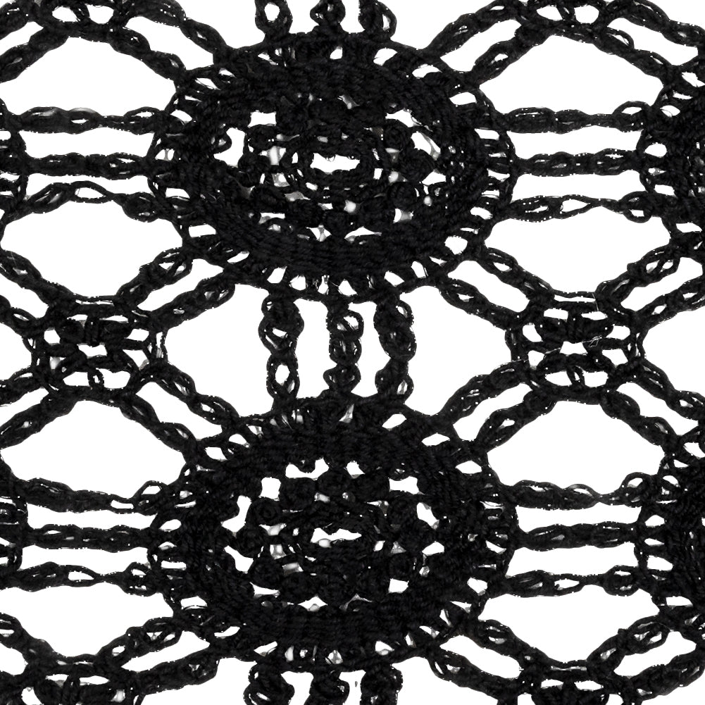 Black Medallions Cotton Blend Crochet Lace Trim - 11.5"