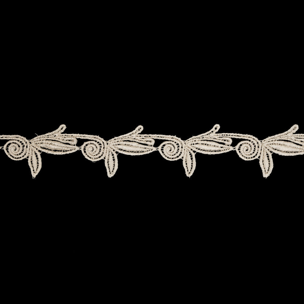 Creme Brulee Stylized Floral Venise Lace Trim - 1.5"