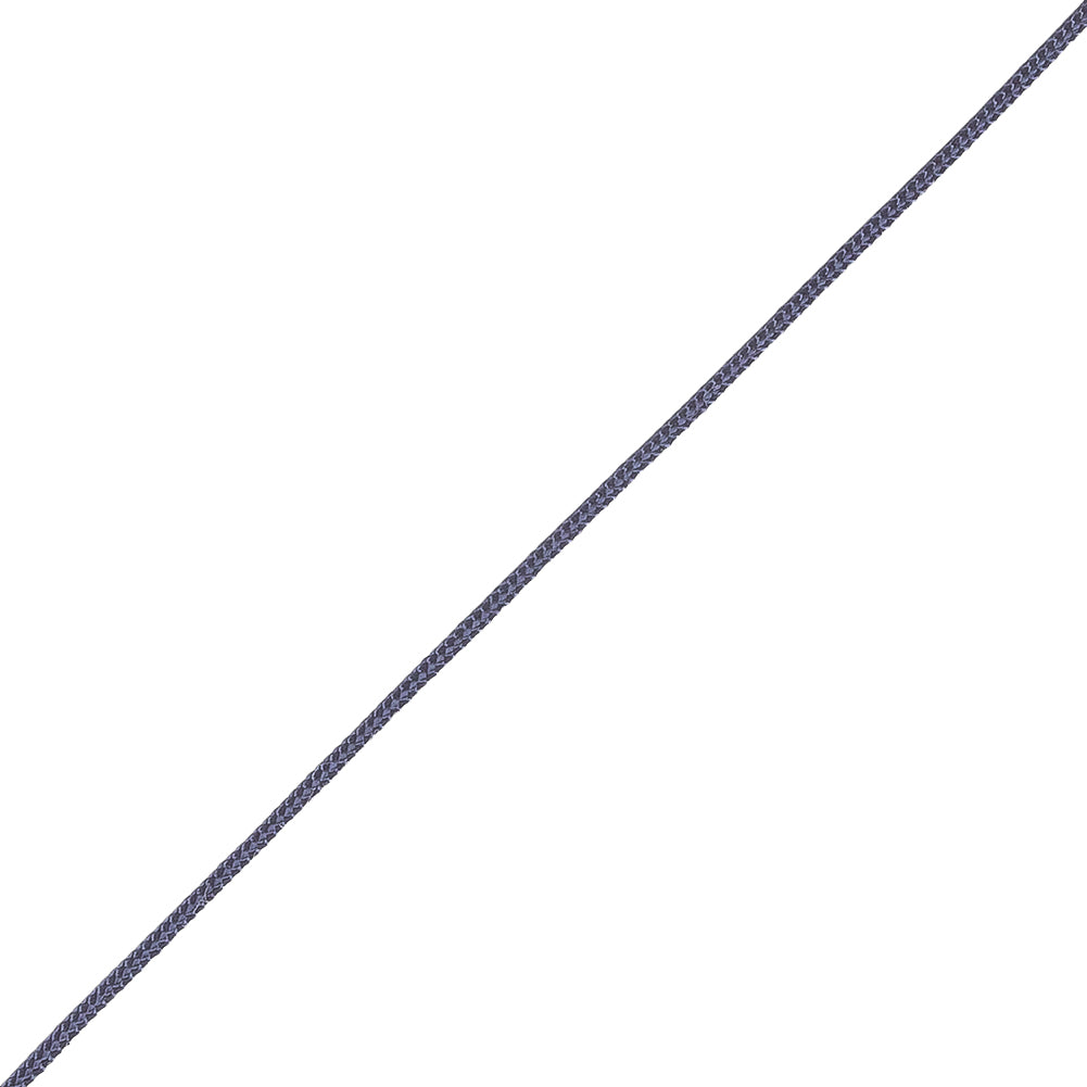 Maritime Blue Cotton Blend Braided Cord with White Lip - 0.25"