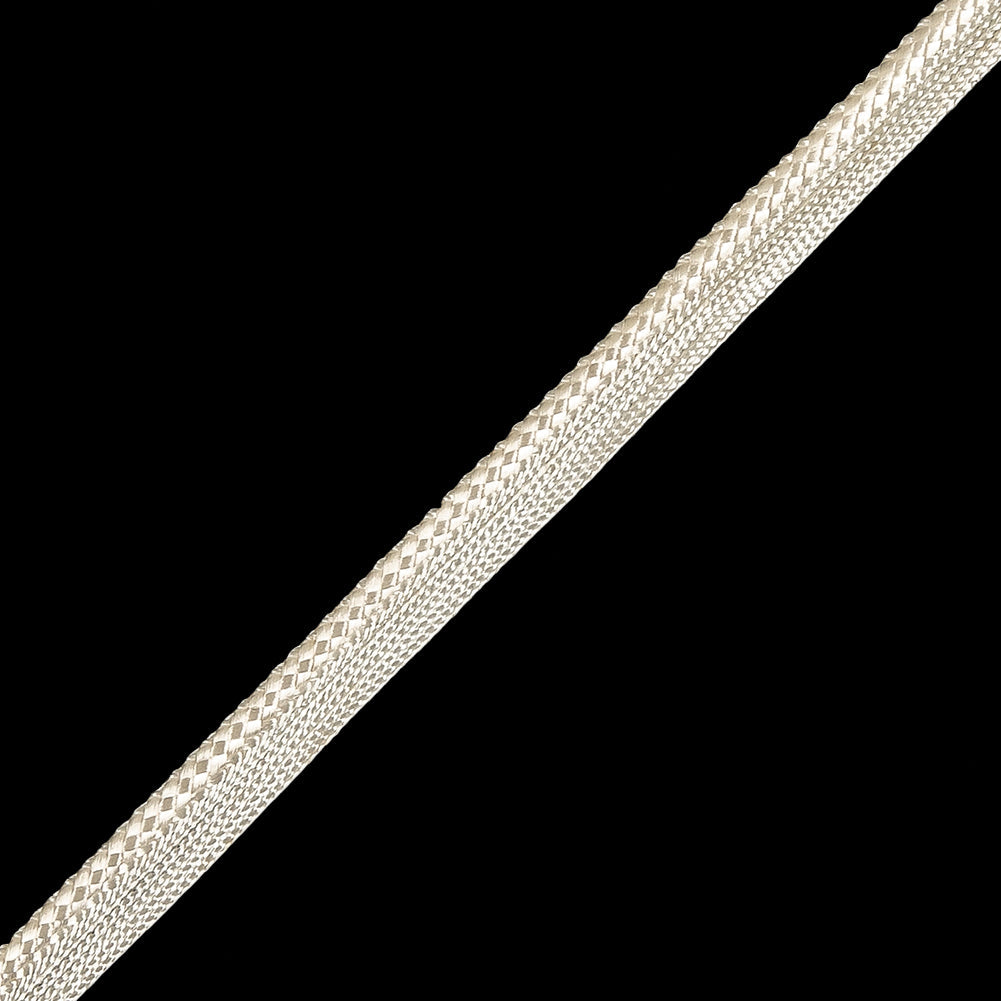 Off White Cotton Braided Cord with Lip - 0.375"