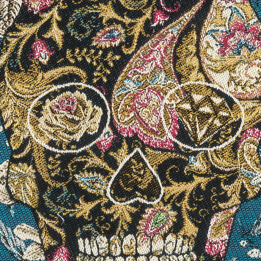 French Bleu Skull in Love Oversized Square Patch - 18.875"