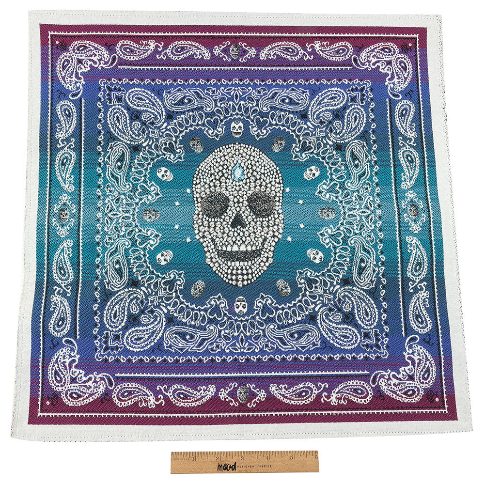 French Bleu Multi Diamonds and Bandanas Oversized Square Patch - 18.875"