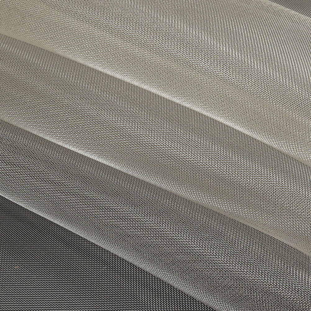 Stiff Mesh-Like Polyester Organza - Greige - Iris Collection