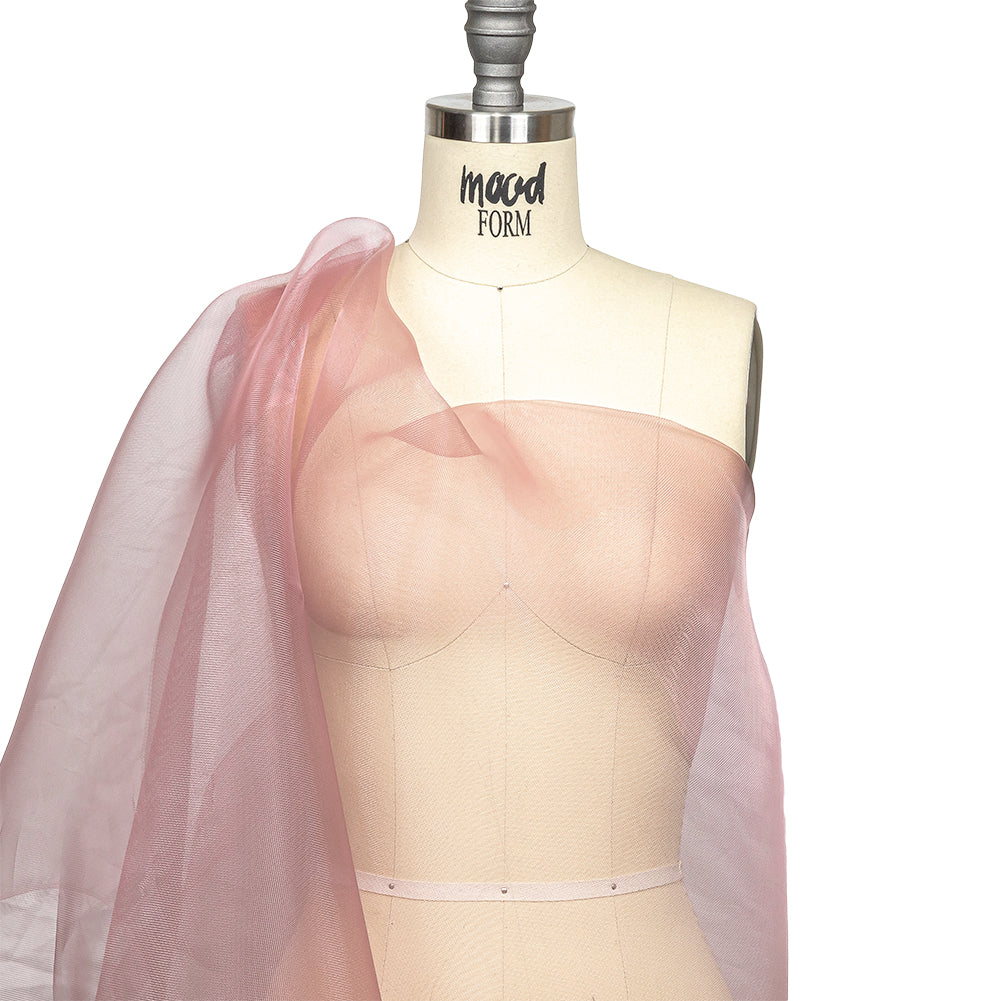 Stiff Mesh-Like Polyester Organza - Rose - Iris Collection