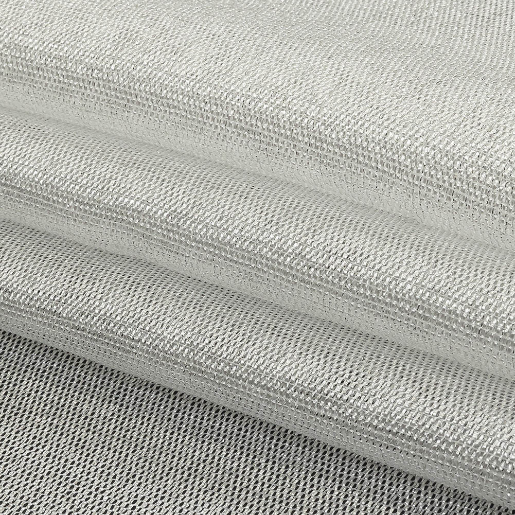 Metallic Silver and White Luxe Novelty Mesh
