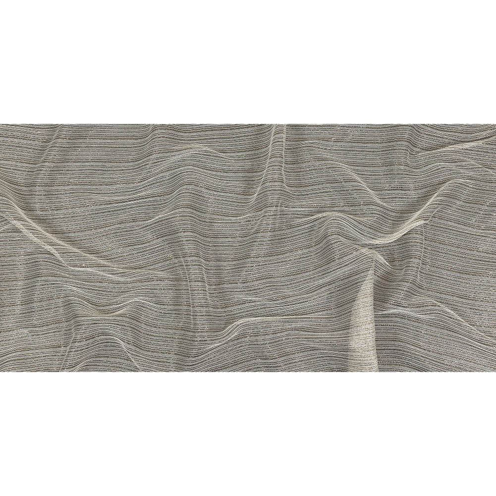 Metallic Gold and White Barcode Stripes Luxe Novelty Mesh