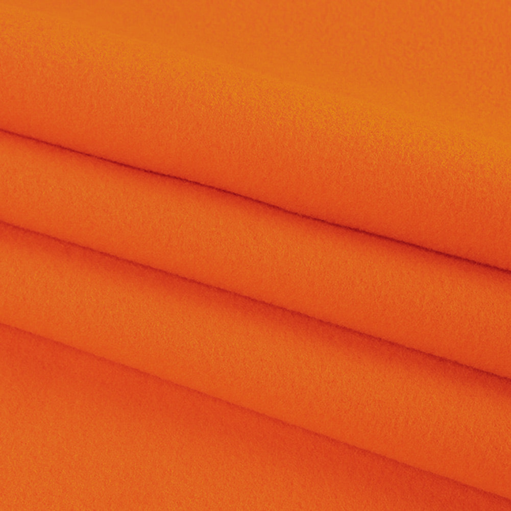 Flame Orange Recycled Polyester Stretch Knit Fleece