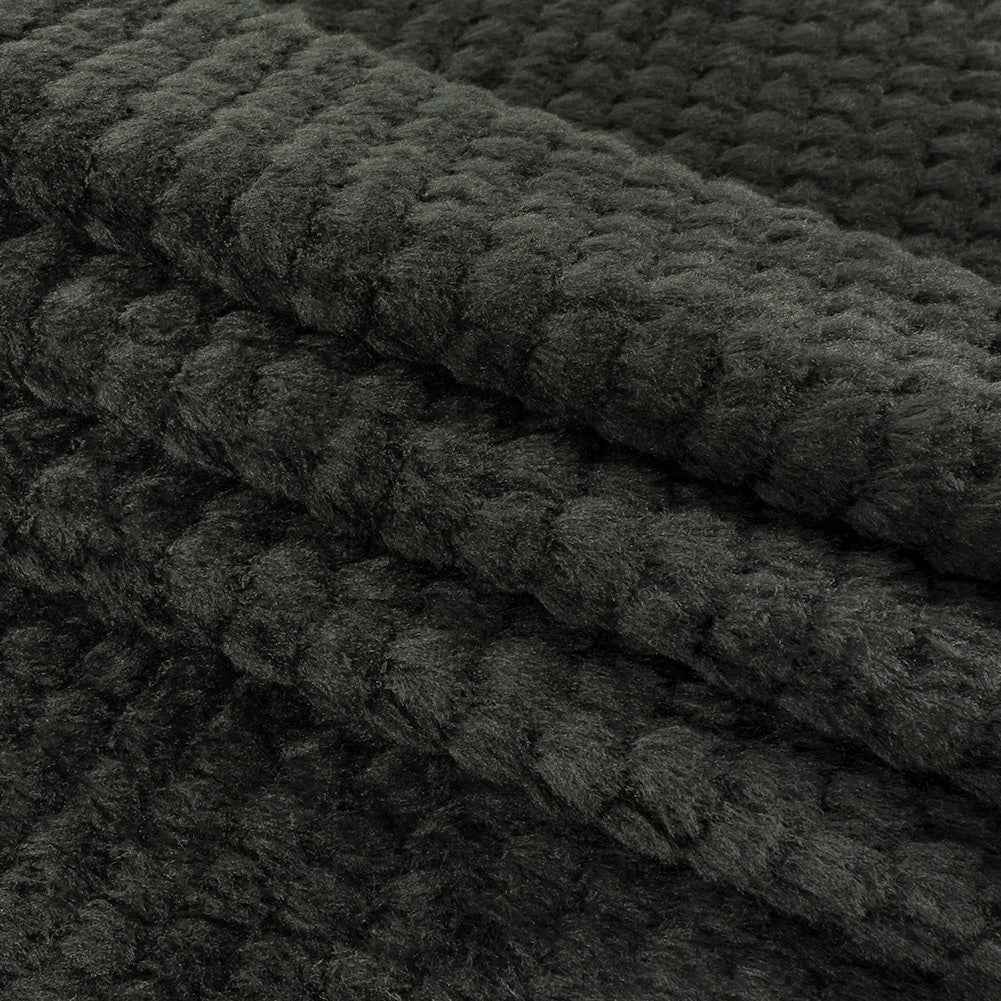 Black Plush Polyester Bubble Fleece