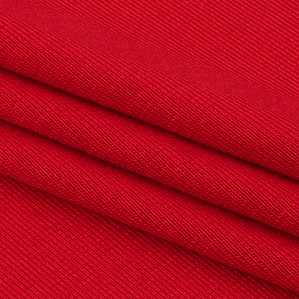 Red Stretch Rayon and Spandex Jersey