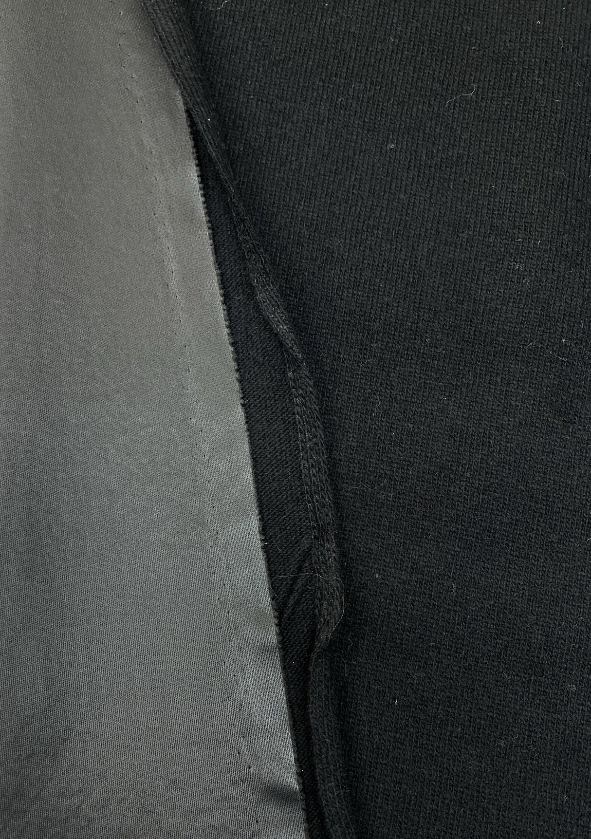 Black Wool Fused Knitted Fabric