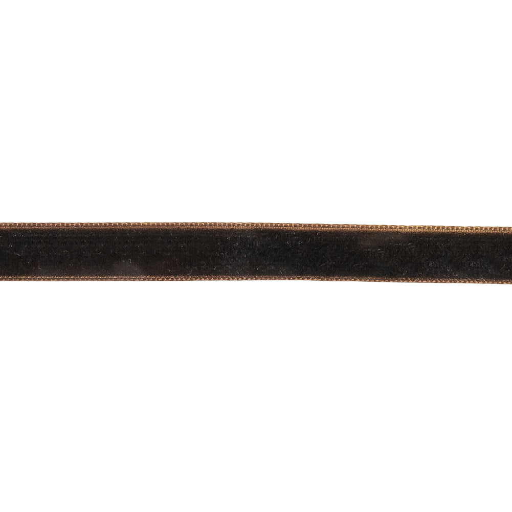 Toffee Single Face Velvet Ribbon - 0.375"