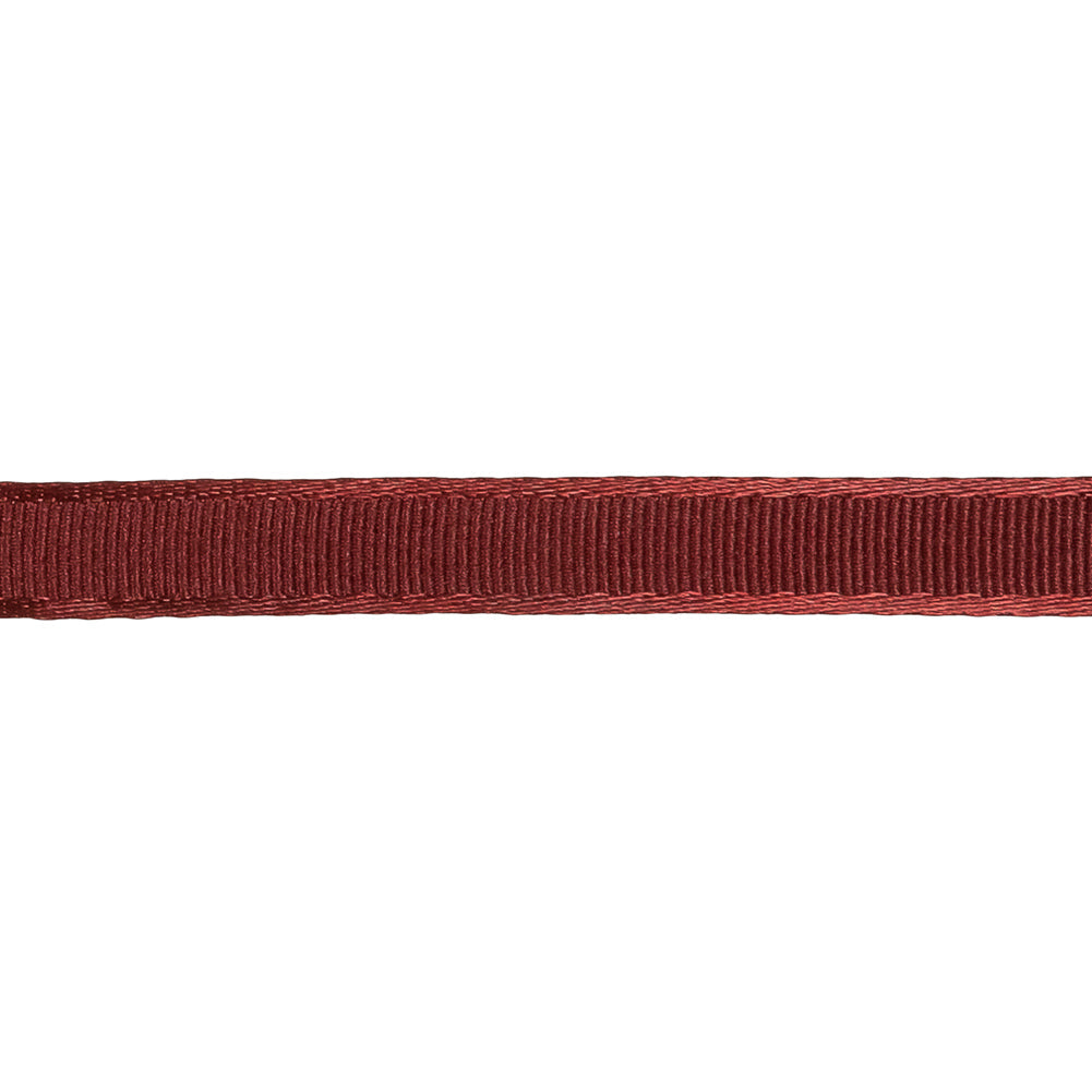 Wine Satin-Edged Grosgrain Ribbon - 0.375"