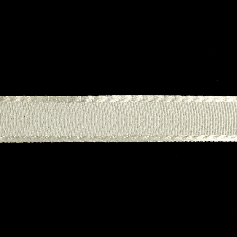 Off White Satin-Edged Grosgrain Ribbon - 0.625"