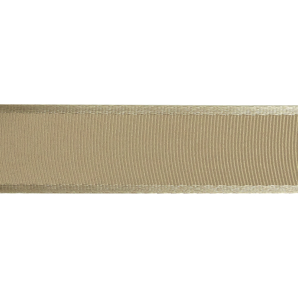 Beige Satin-Edged Grosgrain Ribbon - 1"