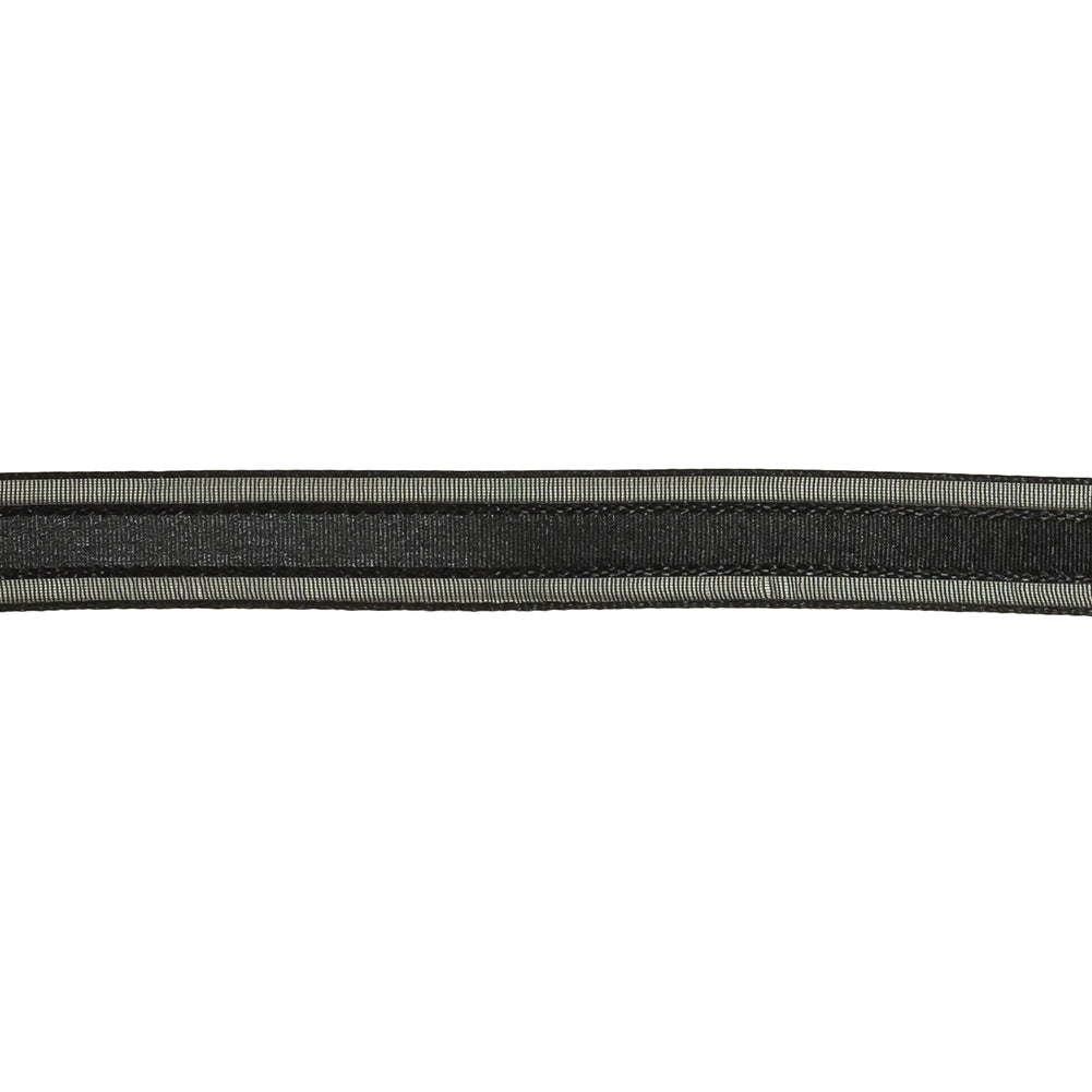 Black Woven Ribbon with Sheer Organza Borders - 0.5"