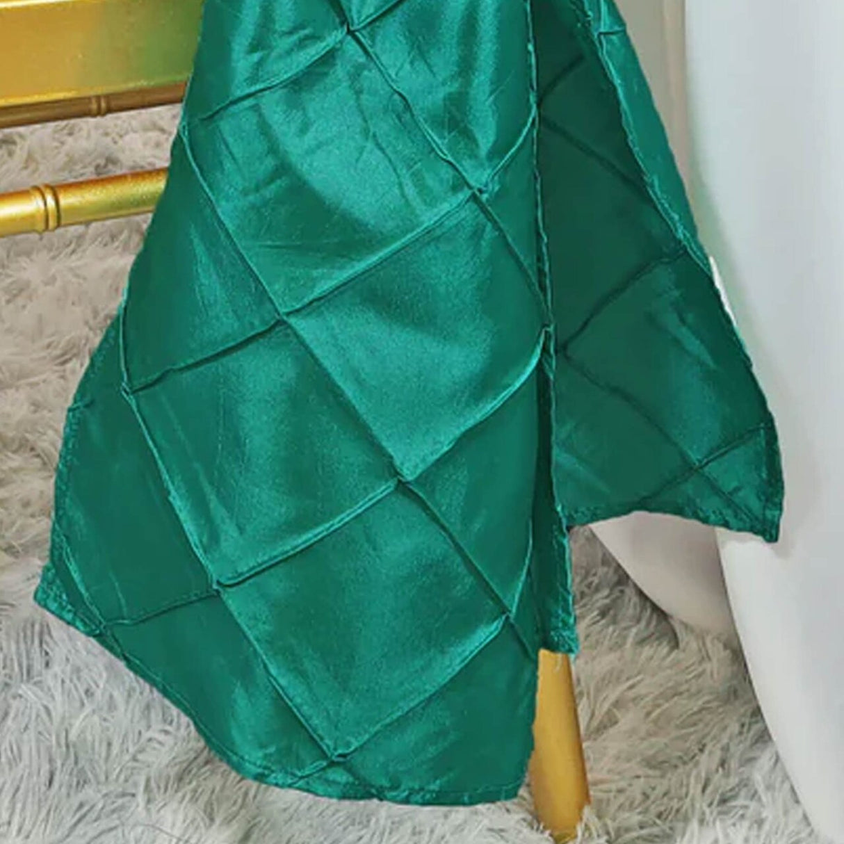 10 Pieces Rich Moss Green Pintuck Taffeta Chair Sashes 9.5 x 108 Inches