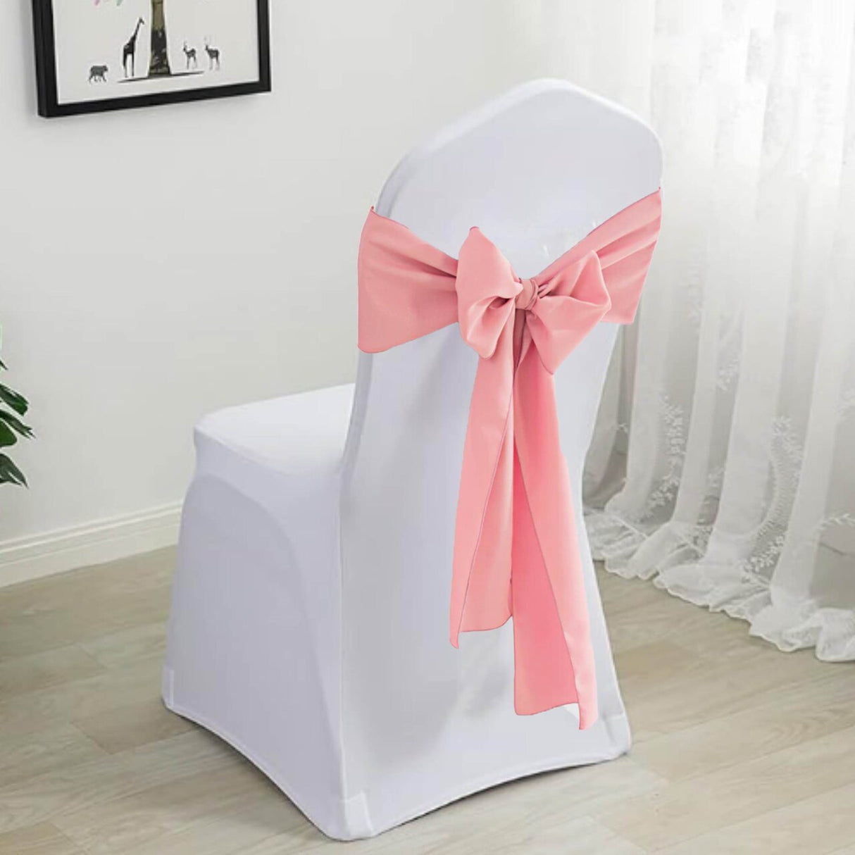 10 Pieces Rose Elegant 8"x108" Polyester Chair Sashes for Weddings & Special Events