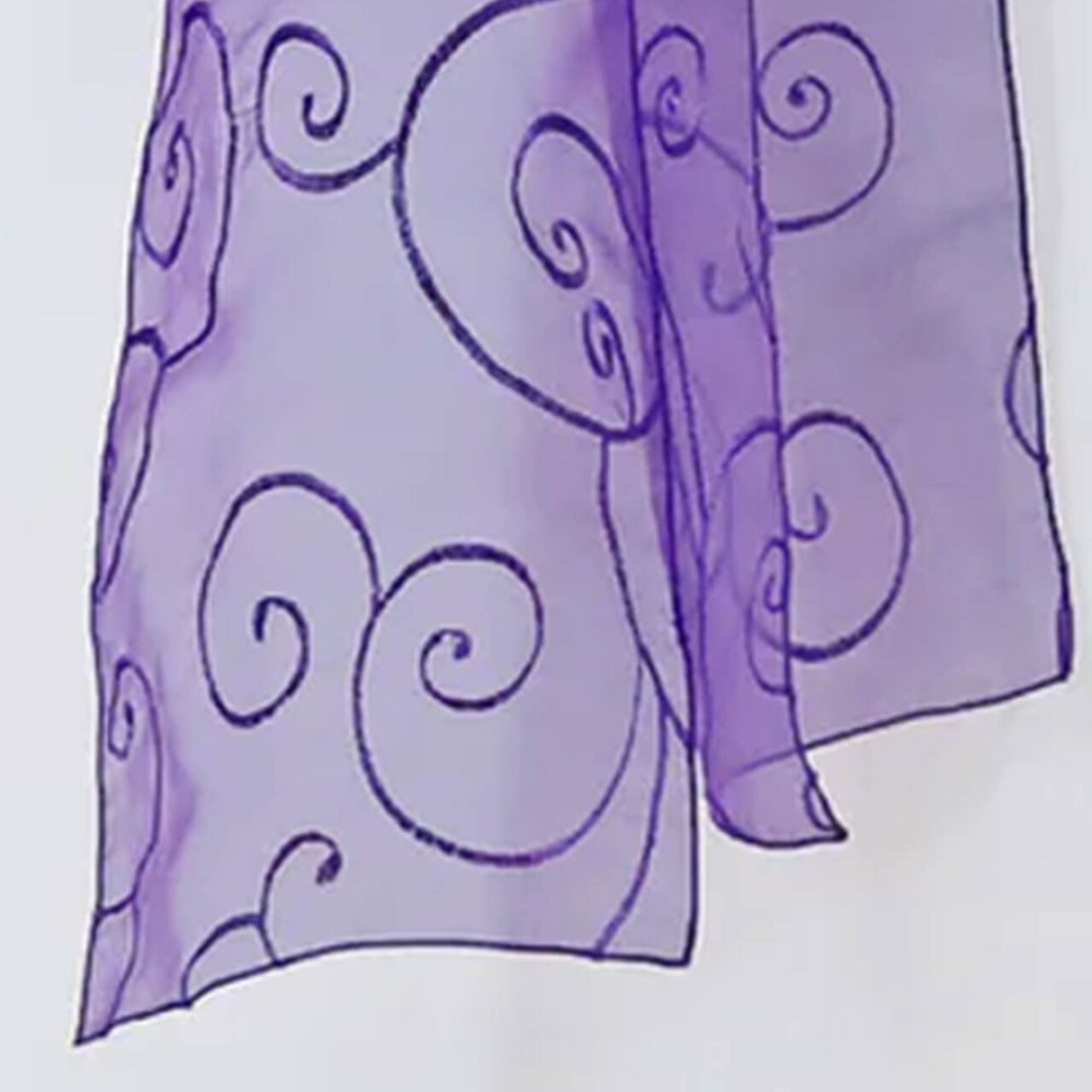 10 Pieces Regency Purple Embroidered Organza Chair Sashes 8"x108" Sophisticated Event Accents
