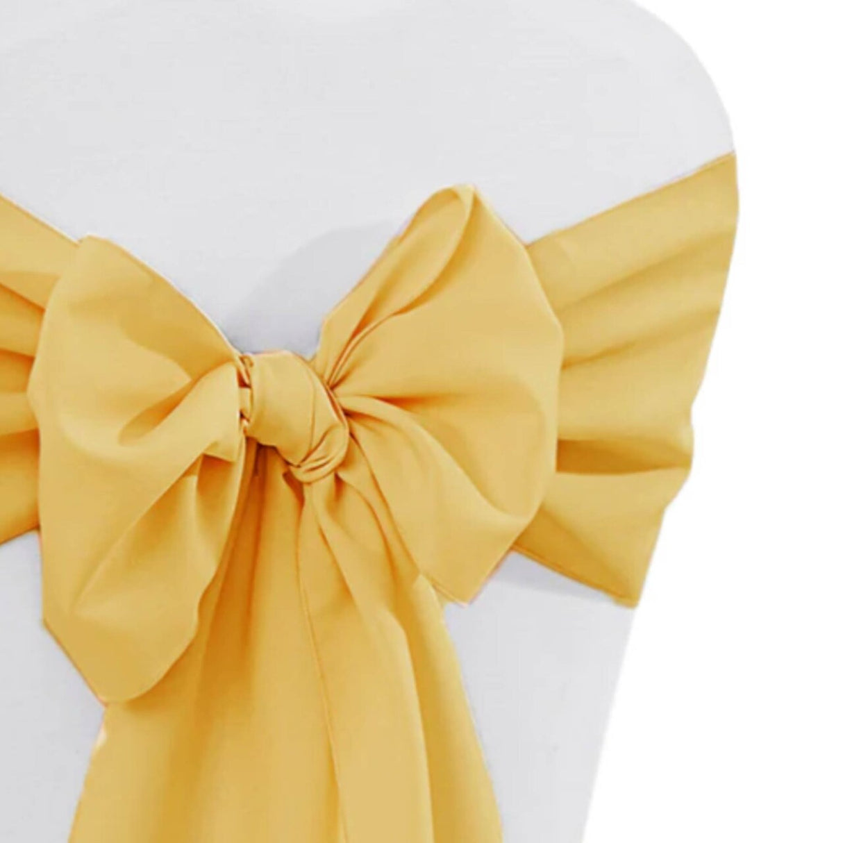 10 Pieces Gold Polyester Chair Sashes 8"x108", Wrinkle Resistant Event Decor