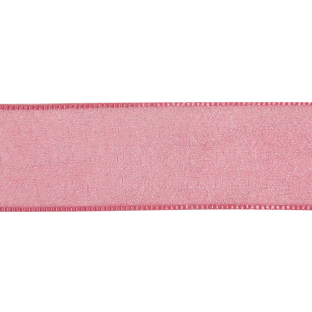 Hot Pink Shimmering Organza Ribbon with Woven Edges - 1.125"