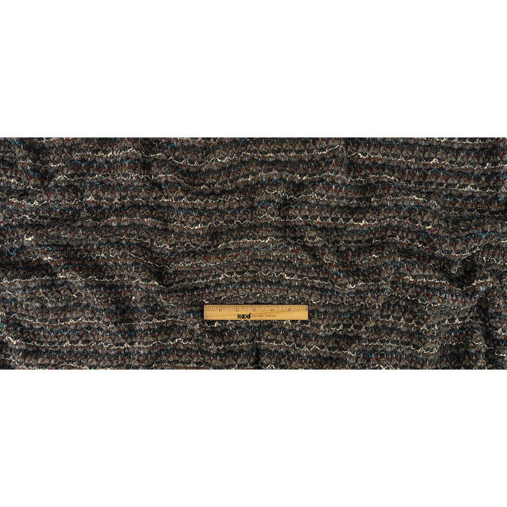Raven, Gray and Multicolor Striped Chunky Wool Knit