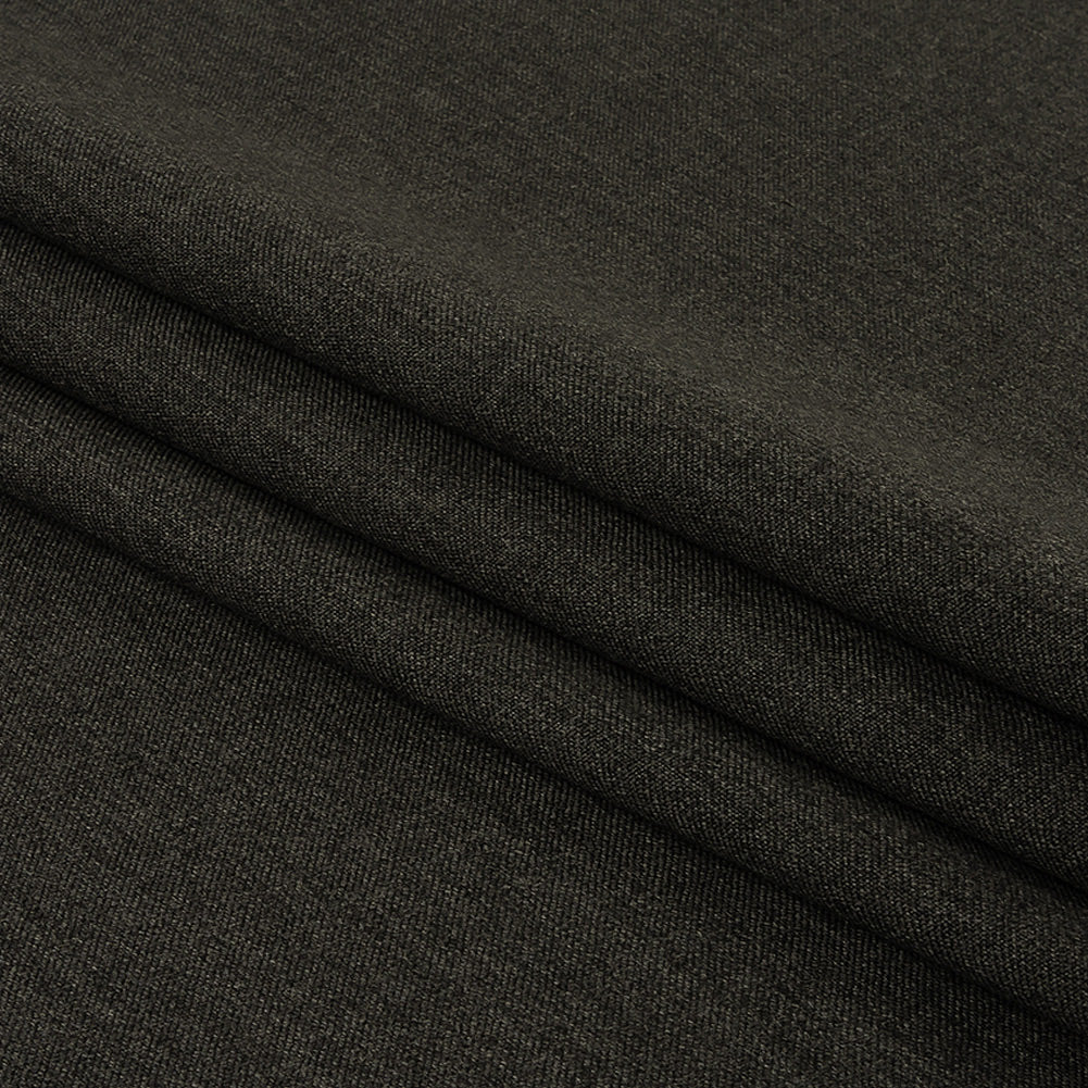 Heathered Gray Wool Twill Suiting
