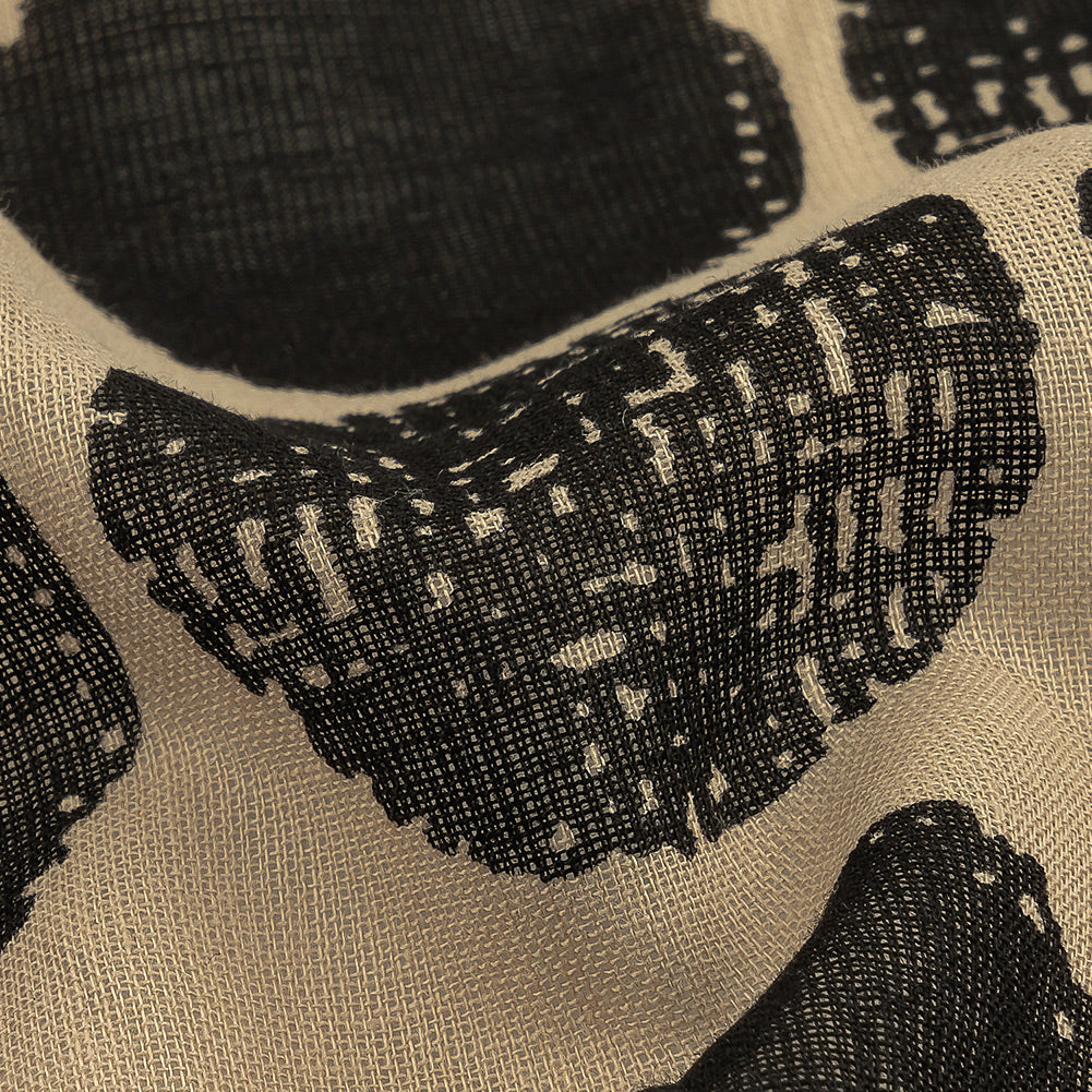 Tocca Beige and After Dark Distressed Circles Cotton Voile
