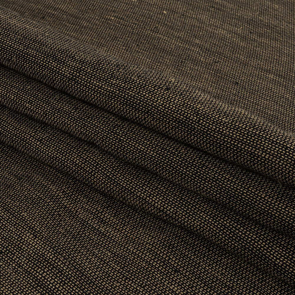 Beige and Navy Linen and Rayon Tweed