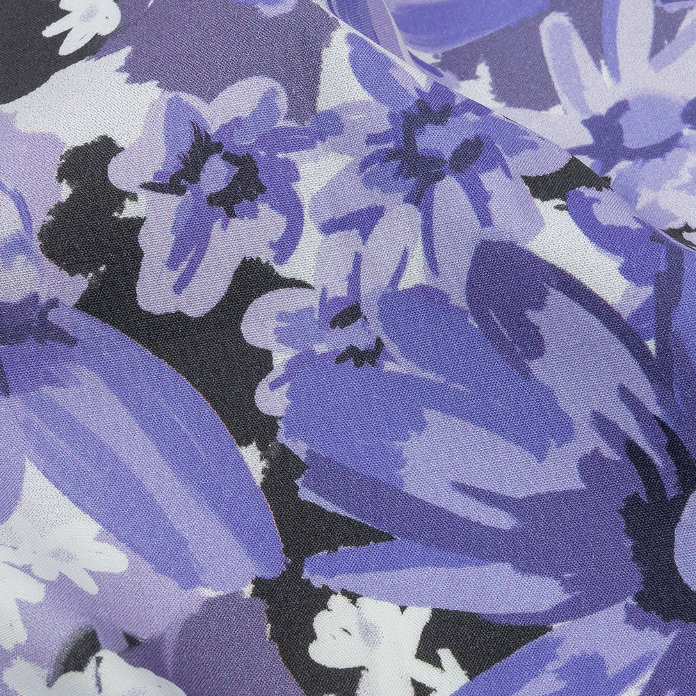 Stretch Cotton Poplin Print - Blue Floral - Mood Exclusive Freya's Passion
