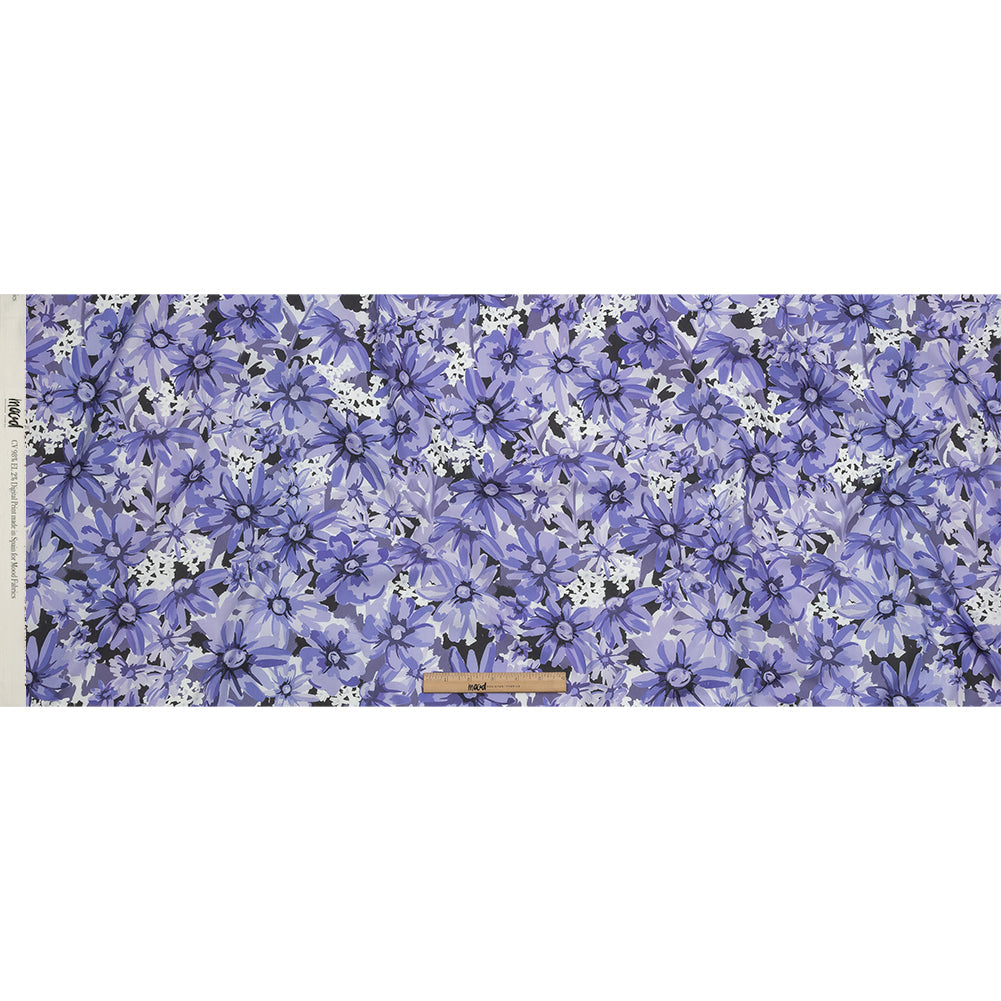 Stretch Cotton Poplin Print - Blue Floral - Mood Exclusive Freya's Passion