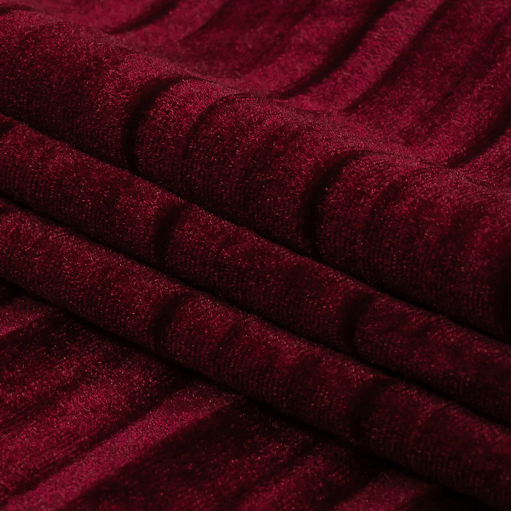 Pleated Velour - Wine - Tver Collection