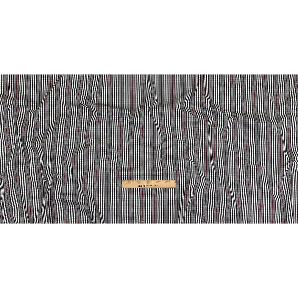 Black Onyx, Red and White Subtle Plaid Cotton Poplin