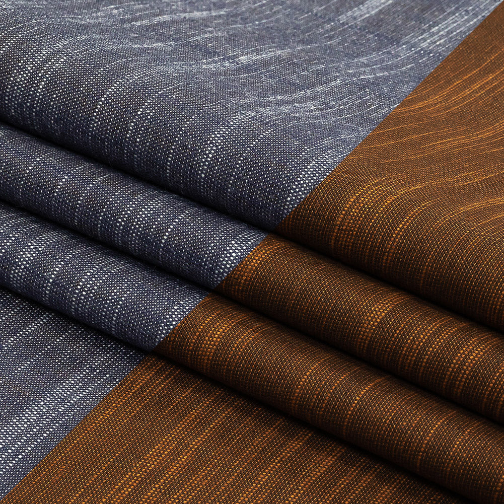 Brown Striated Cotton Chambray